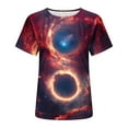 thumbnail image 4 of Penkiiy Galaxy Printed Shirt , Women's Print Graphic T Shirt Short Sleeve Summer T-Shirt Novelty Casual Tee L Multicolor, 4 of 6