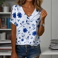 thumbnail image 2 of Blusa Medlor para mujer con cuello en V y estampado floral con botones 2025, 2 of 6
