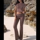 thumbnail image 4 of Pantalón de Traje de Corta Ajustado de Color Liso, Talla Café, Talla XS, 4 of 10