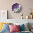 thumbnail image 3 of Wall Clock Purple Grey Modern Geometric Clocks PVC Silent Non-Ticking Battery Operated Decorative Abstract Beach Round Clock for Home Living Room Kitchen Bedroom Office School Wall Decor 10 Inch, 3 of 9