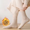 thumbnail image 5 of Charmgo Womens Socks Autumn and Winter Plus Velvet Crew Socks Padded Warm Towel Socks Solid Color Ladies Long Cotton Socks Cozy Socks for Women Crew Socks for Women Khaki, 5 of 6