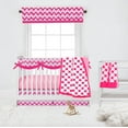 thumbnail image 2 of Bacati - Mix N Match Ikat Chevron/Dots Pink Fuchsia Musical Baby Crib Mobile, 2 of 15