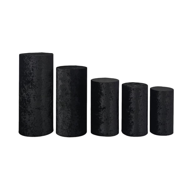 5 piezas de cubiertas de pedestal de postre cilíndricas, cubiertas de pedestal cilíndricas decorativas para Negro