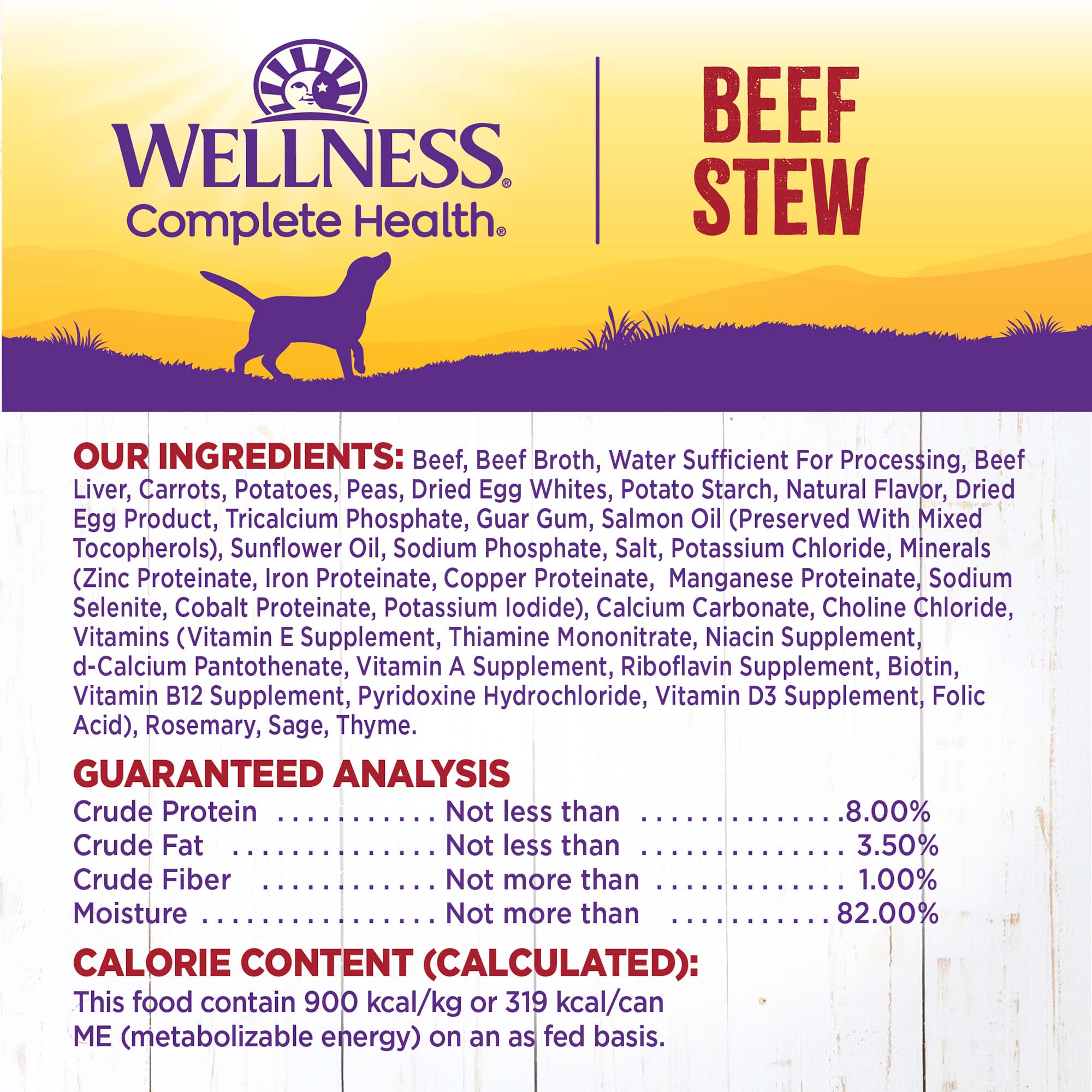 Wellness Thick & Chunky Natural Grain Free Canned Dog Food, Beef Stew, 12.5-Ounce Can (Pack of 12) - image 5 of 7