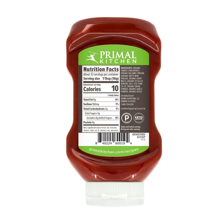 Primal Kitchen Unsweetened Squeeze Ketchup, 18.5 oz 