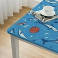 thumbnail image 4 of nygtbtfer Funny Shark Print  Table Cloths Greaseproof  Elastic Tablecloths for  Tables Table Cover for Bridal Shower Engagement Housewarming Wedding Fits for  Table white, 4 of 7