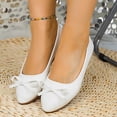 thumbnail image 2 of Falda de Cuero Larga Vintage Low-Top Cuero Suave Bowknot Tacón Bajo Punteado-Dedo Del Pie Zapatos Casuales de las Mujeres, 2 of 9