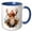 Blue/White, variant on 3drose, Cute Mystical Woodland Creature Illustration, 11oz Two-tone Black Mug