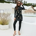 thumbnail image 5 of IBTOM CASTLE Women Muslim Swimsuits Modest Burkini Swimwear Islamic Long Sleeve Full Cover Swim Top Leggings Pants ​Bathing Suits M Black Flower & Split, 5 of 8