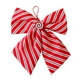 thumbnail image 2 of Christmas Wreath Bow Red | Pre-Tied Decorative Ribbon for Door Garland Tree Outdoor Holiday Decor | Polyester Fabric | Festive Ornament | 9.84x9.84in | 1 Pack, 2 of 6