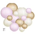 thumbnail image 1 of Faroles de papel zilue, 15 unidades, oro rosa, marfil, 25, 20, 15 cm, 1 of 7