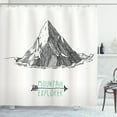 thumbnail image 1 of Ambesonne Explore Shower Curtain, Sketch Mountain Arrow, 69"Wx70"L, Charcoal Grey Mint Green, 1 of 3