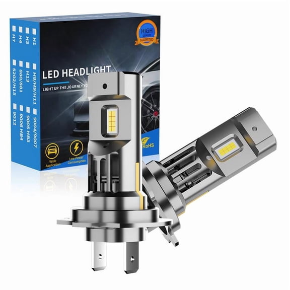 2 pieces LED H7 CANBUS Light Mini Head Lamp 1:1 Size Wireless Car Auto LED Headlight Bulbs Error Free with Fan 6000K White