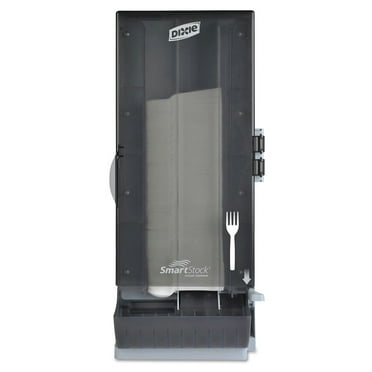 Dixie SSFPD120 10 in. x 8.78 in. x 24.75 in. SmartStock Utensil Fork Dispenser - Smoke