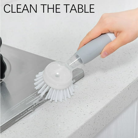 

LnjYIGJ Home & Kitchen The Hand-held Squeezing Liquid Adding Cleaning Brush Has Comfortable Grip Strength And Flexible Hard Bristles. It Is Suitable For Kitchen Pan And Bowl Brushin