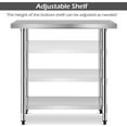thumbnail image 4 of Gymax 24'' x 36'' Stainless Steel Commercial Kitchen Work Table w/ 4 Wheels, 4 of 10