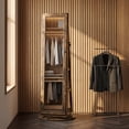 thumbnail image 5 of Nordic Hygge 360° Swivel Lockable Jewelry Cabinet with Full-Length Mirror & Rear Storage – Rustic Brown, 5 of 8