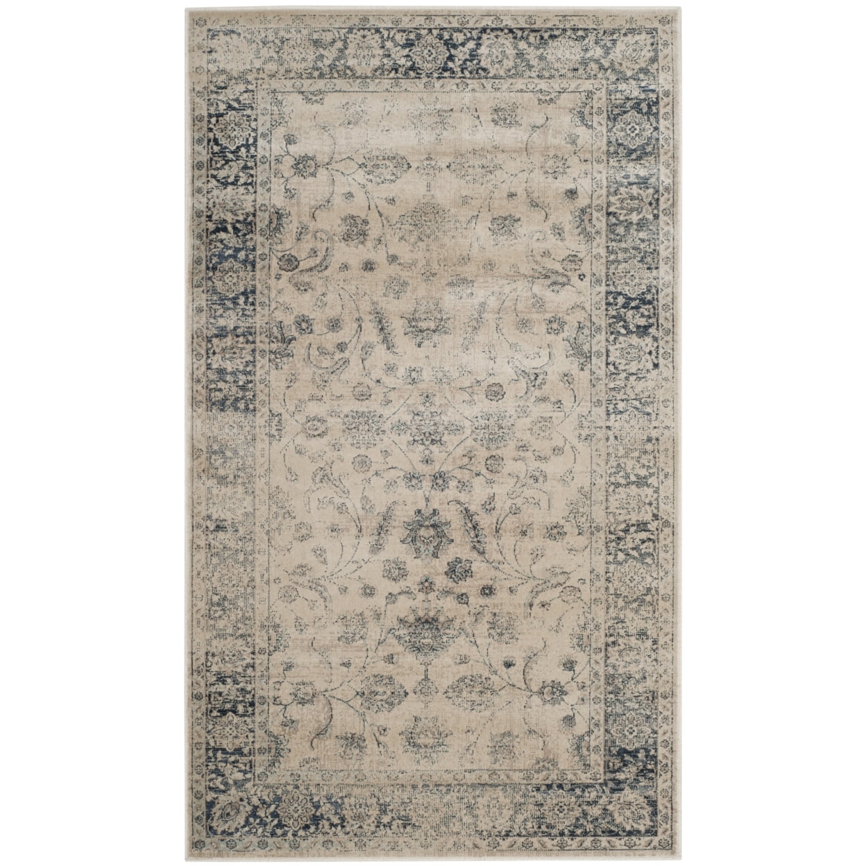 SAFAVIEH Vintage Daven Traditional Area Rug, Stone/Blue, 9' x 12'