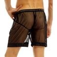 thumbnail image 3 of Men Underwear Boxer Briefs Mesh Breathable Underpants Shorts See Through With Large Split Mesh Pants, 3 of 8