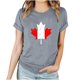 thumbnail image 1 of Fiudx Ofertas Del Día Camiseta Básica de Verano de Manga Corta Informal para Mujer, Blusa con Estampado de Hoja de Arce Del Día de Canadá, Camiseta con Cuello Redondo, 1 of 3
