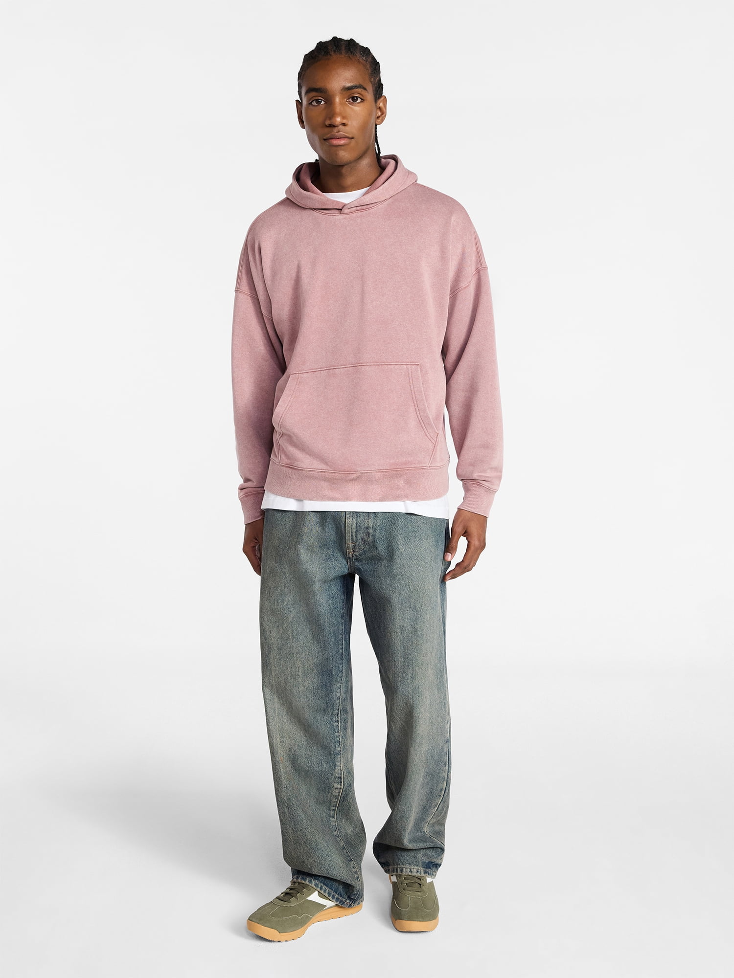 No Boundaries Oversized Hoodie with Long Sleeves, Men's XS-4XLT
