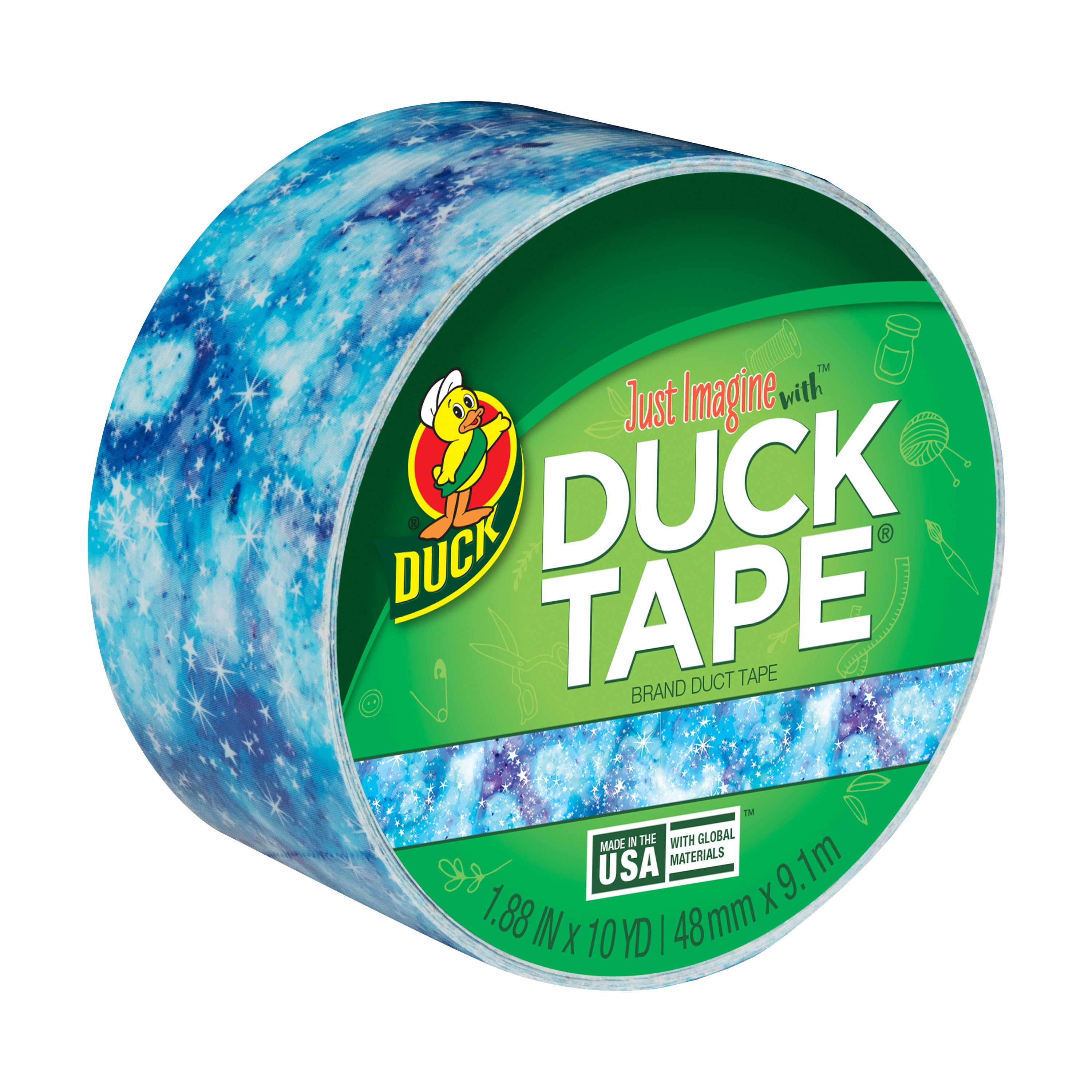 1.88 Inches x 10 Yards Duck Brand 283039 Printed Duct Tape Single Roll Galaxy 
