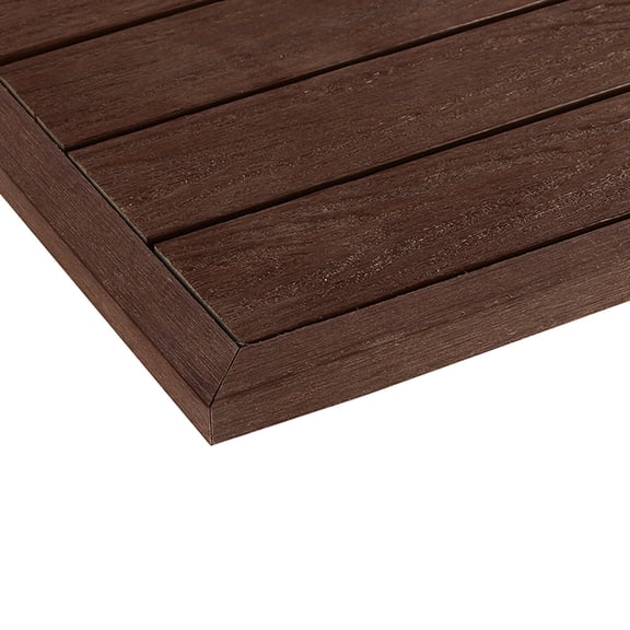 1/12 ft. x 1 ft. Quick Deck Composite Deck Tile Outside Corner Trim in California Redwood (2-Pieces/Box)