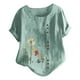 thumbnail image 2 of Fiudx Ofertas Flash Del Día Blusa Informal con Botones Sueltos y Estampado de Talla Grande para Mujer, 2 of 3