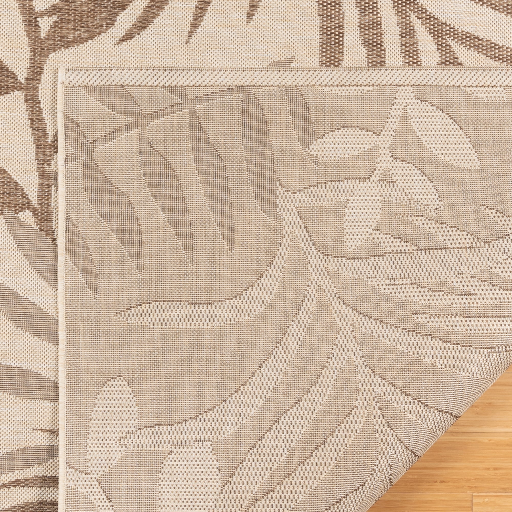 Gertmenian Paseo Akimbo Coastal Floral Sand Havana Outdoor Area Rug, 9x13