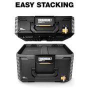 StackTech Lockable Tool Box, Durable Plastic Storage Organizer, Black