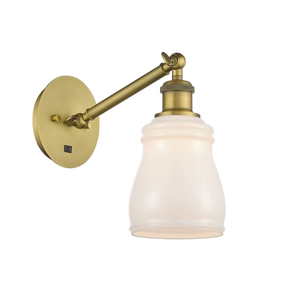 317-1W-BB-G391-LED-Innovations Lighting-Caledonia - 1 Light Wall Sconce In Industrial Style-11.38 Inches Tall and 5.3 Inches Wide Brushed Brass White