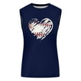 thumbnail image 4 of MIASHUI Women's Baseball Graphic Sleeveless O-Neck Tank Top for Casual Summer Wear and Cute Workout Navy,L, 4 of 4