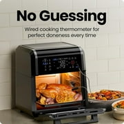 Chefman 12 Qt. Air Fryer 5 Functions w/ Integrated Smart Thermometer, 28 Presets, Black