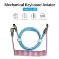 thumbnail image 2 of Cable de resorte de aviación USB tipo C para teclado mecánico de 2 uds (rosa PU) Tmvgtek Componentes de la computadora, 2 of 9