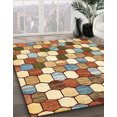 thumbnail image 2 of Ahgly Company Indoor Square Abstract Brown Gold Abstract Area Rugs, 8' Square, 2 of 6