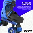 thumbnail image 3 of Neon Quad Kids Skates, Adjustable Size 12-2 US, One-Pair, Unisex, Blue Black, 3 of 6