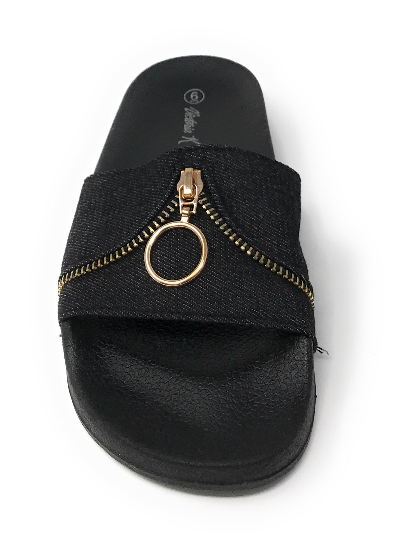 Victoria K Women's Zipper Slider Sandals