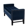 thumbnail image 5 of Inspired Home Harriet Velvet Storage Bench Button Tufted Silver Nailhead Trim Modern, Navy, 5 of 8