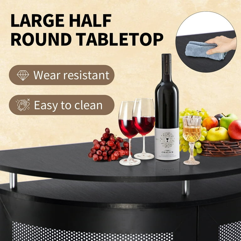 AIMEZO Modern Bar Unit with Metal Mesh Front, Home Liquor Bar 