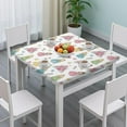 thumbnail image 3 of Pastel Princess Castle Pattern Square Fitted Tablecloth with Elastic Edge,Square Table Cover,Washable Elastic Table Cover for Home Kitchen Party Decor 34"x34", 3 of 6
