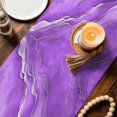 thumbnail image 3 of Purple Coastal Beach Table Runner 72 Inches, Summer Nautical Ocean Beige Seaside Bed Runner Dresser Scarves Tabletop for Indoor Outdoor Parties/Ceremony/Banquet, 18" x 72", 3 of 9