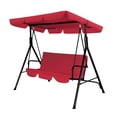 thumbnail image 2 of 3-Seats Outdoor Porch Swing, Patio Swing Chairs with Adjustable Canopy & Durable Steel Frame, Outdoor Swings for Adults, Removable Cushion for Garden, Yard, Balcony(Red), 2 of 8