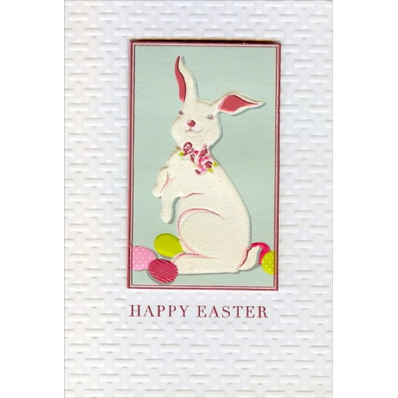 Pictura Easter Bunny Pink Foil 3D Banner Easter Card