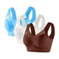 thumbnail image 2 of Sports Bras for Women Pack Plus Size 3Pc No Steel Ring Lactation Bra Back Adjustment Yoga Running Bra Coffee L-7XL, 2 of 3