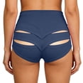 thumbnail image 6 of Kvture Cut Out Yoga Shorts Booty Butt Lifting Scrunch Shorts High Waisted Workout Gym Active Hot Pants Navy XL, 6 of 6