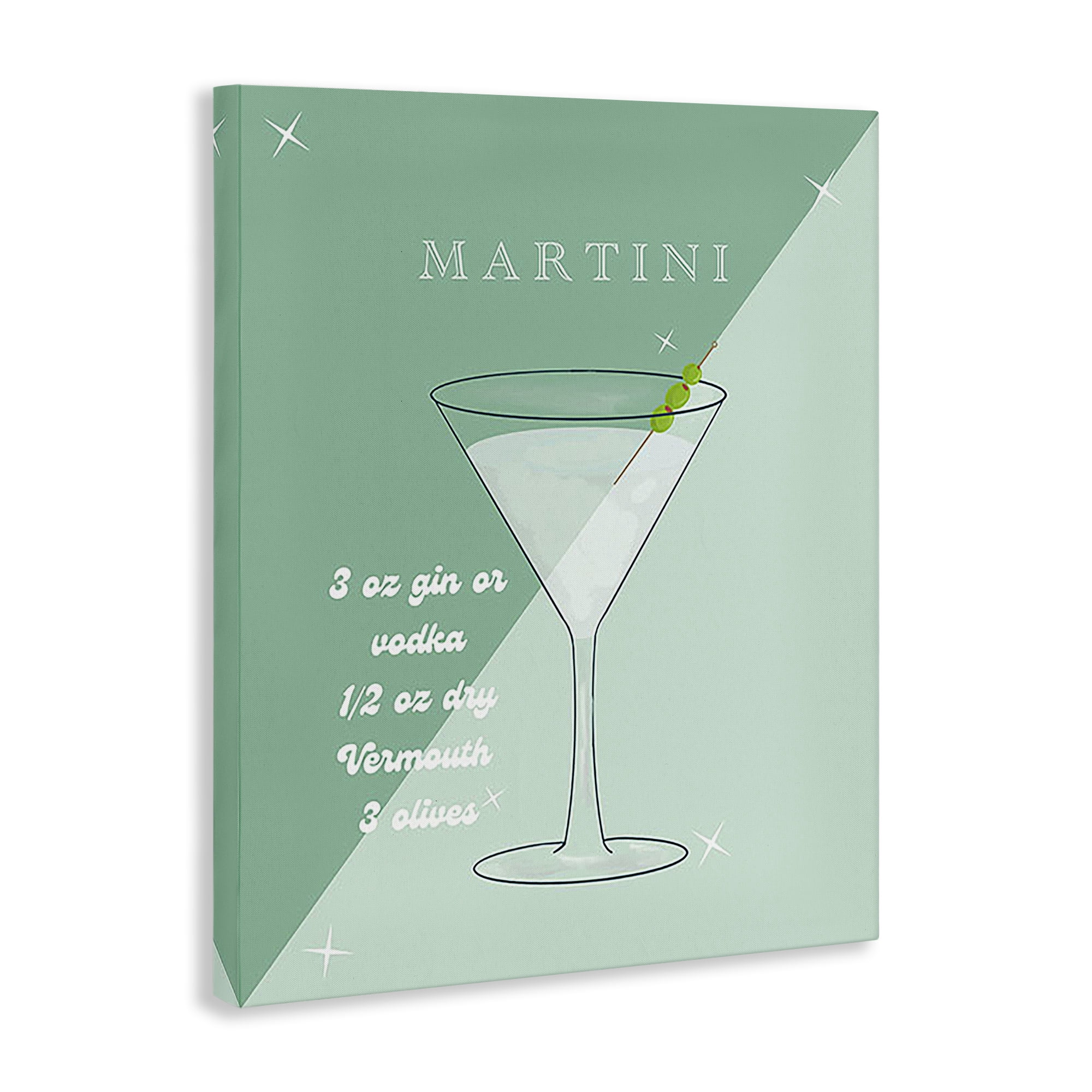 Stupell Industries Modern Martini Recipe Food & Beverage Painting Wrapped Canvas Art Print Wall Art, 24 x 30
