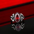 thumbnail image 4 of Men Crystal Ring Party Ceremony Wedding Boys Vintage Style Simple Design Portable Steel Rings Hand Jewellery Birthday Gift Red Size 8, 4 of 6