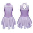 thumbnail image 3 of renvena Kids Girls Rhinestones Ballet Dance Sleeveless Turtleneck Gymnastic Tutu Dress 6-16 Lavender 16, 3 of 7