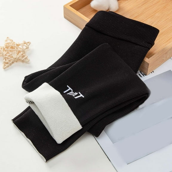 Bnwani Toddler Leggings for Girls Winter Thick Fleece Warm Casual Black