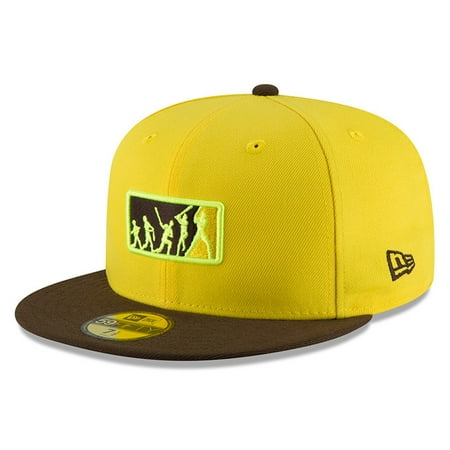 Umpire Cap - San Diego Padres New Era 2018 Players' Weekend Team Umpire 59FIFTY Fitted Hat - Yellow/Brown